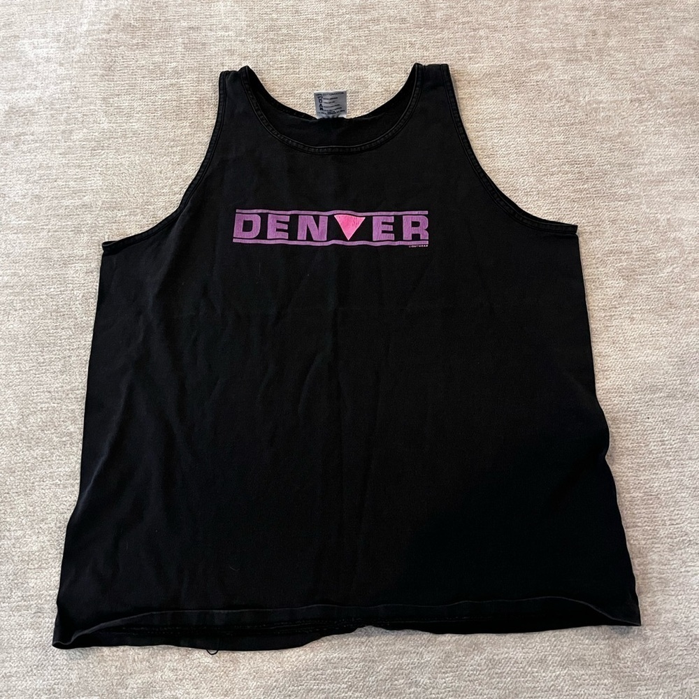 Vintage Oneita Power T Denver Bro Tank Top Size Large